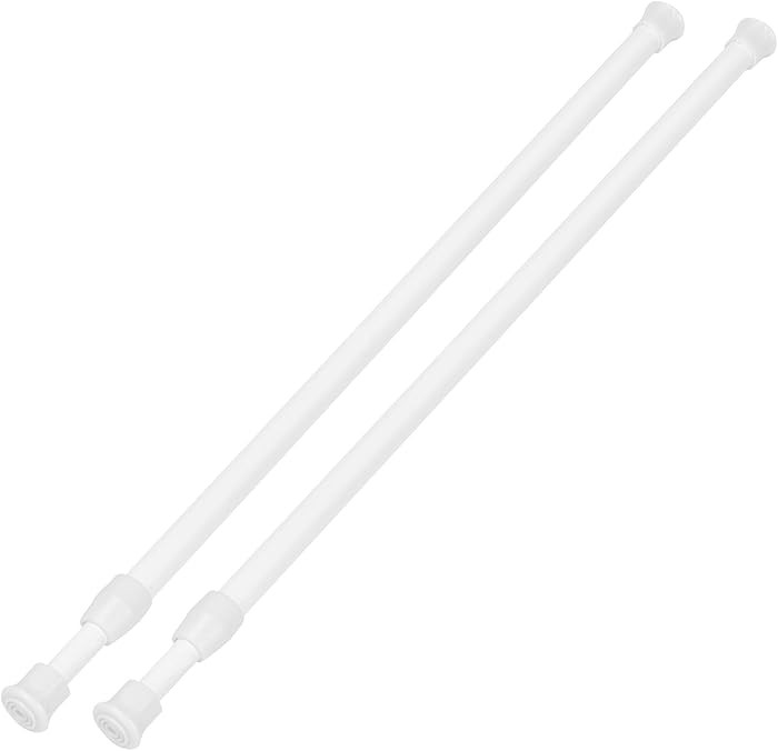 2 Pack Tension Curtain Rod 15.7-28 Inch, Small Short Adjustable Extendable Spring Loaded Rods for... | Amazon (US)
