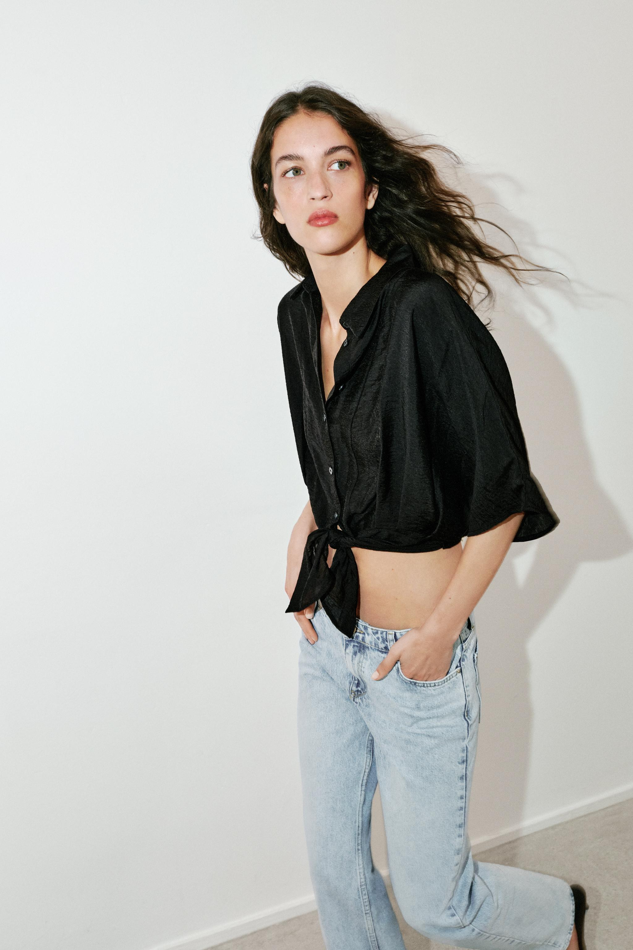 SHORT SLEEVE KNOT SHIRT | Zara US