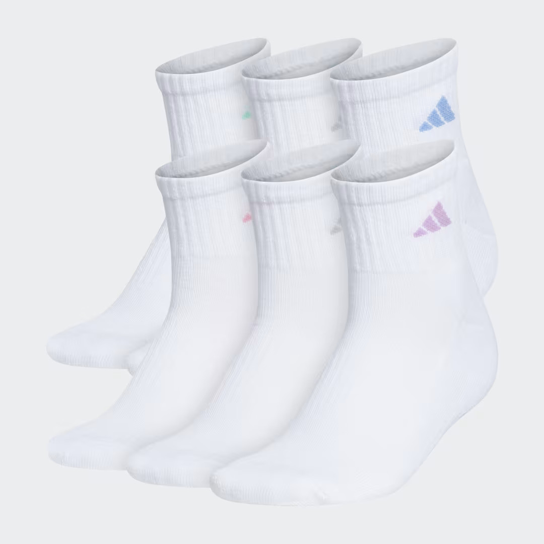 adidas Cushioned Sport High-Quarter Socks 6-Pack White M | adidas (US)