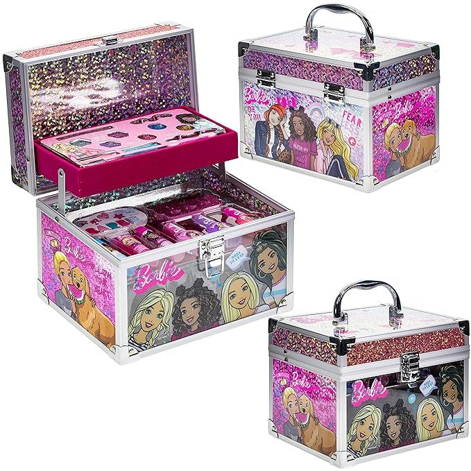 Amazon.com: Barbie - Townley Girl Train Case Cosmetic Makeup Set Includes Lip Gloss, Eye Shimmer,... | Amazon (US)