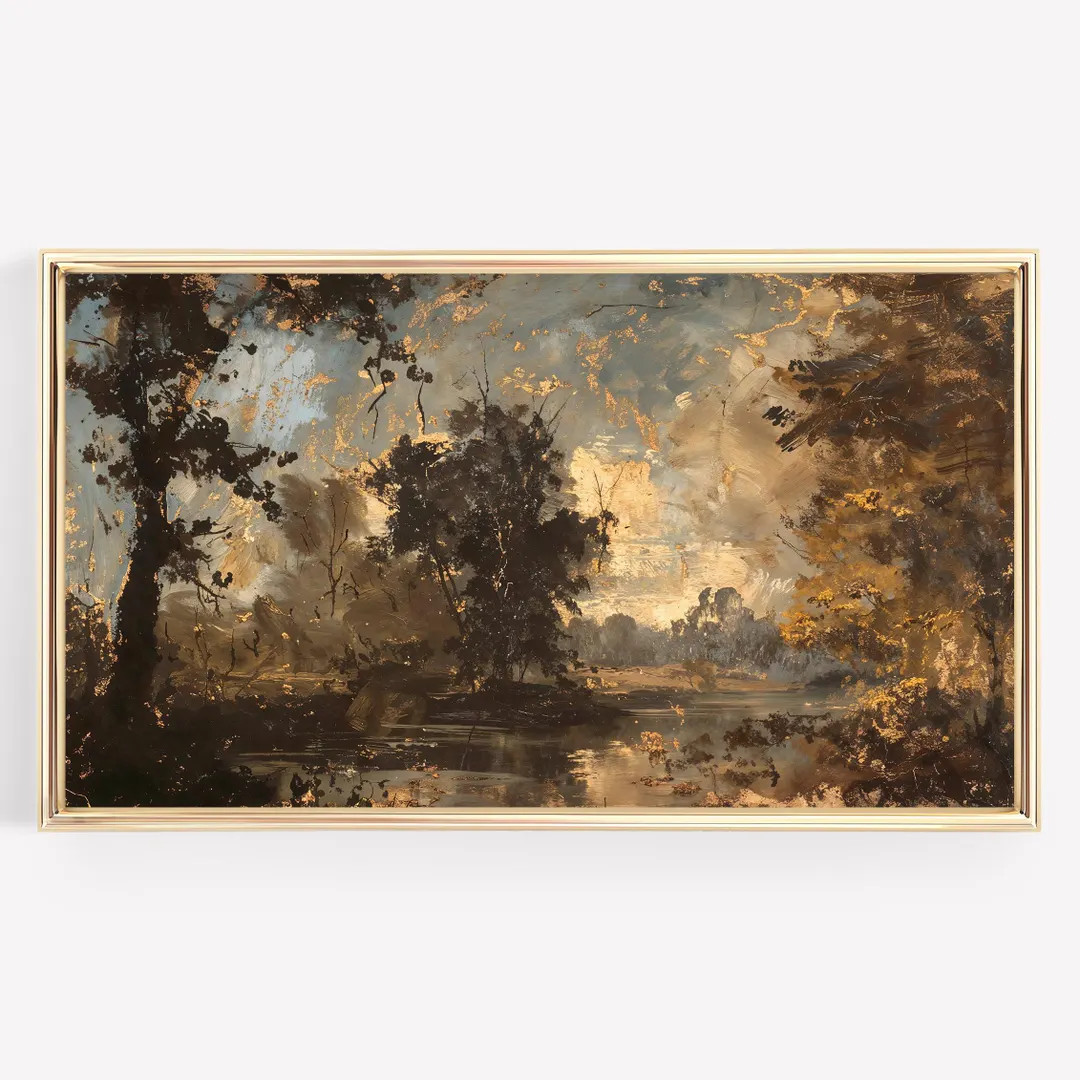 Moody dark winter abstract brown Landscape Frame TV Art | Etsy (US)