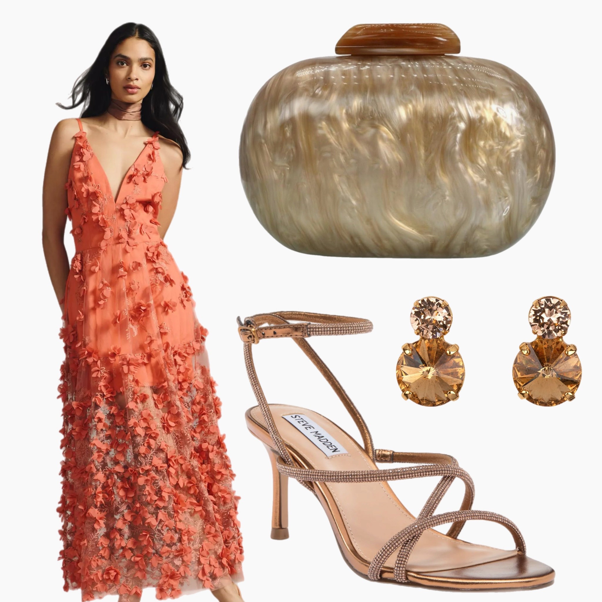 Sunset soirée vibes in full bloom 🌺
This floral-appliqué coral gown is a showstopper for wedding season or summer events. Styled with bronze heels, warm gold earrings, and a swirling neutral clutch—it’s romantic, radiant, and ready for golden hour.

#WeddingGuestLook #SunsetGlam #LTKUnderTheSun #CoralCrush #GardenPartyStyle #StyledByMar