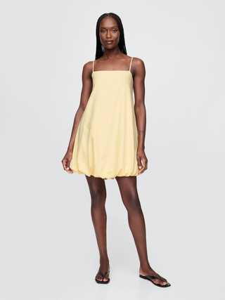 Linen-Blend Mini Bubble Dress | Gap (CA)