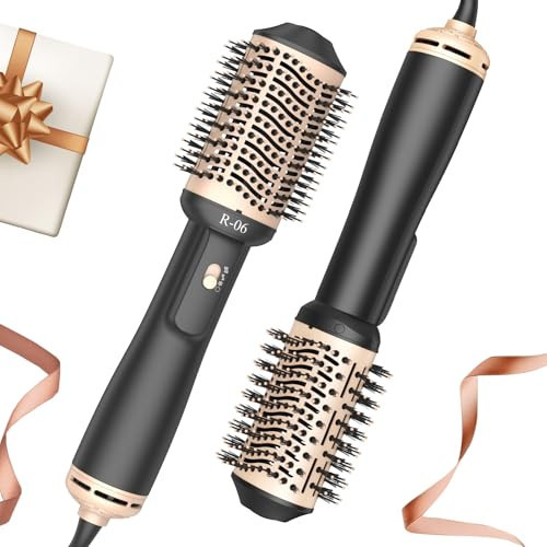Lopeie Hair Dryer Brush Blow Dryer Brush in One, 4 in 1 Hair Dryer and Styler Volumizer with Oval Barrel, Professional Salon Hot Air Brush for All Hair Types, Gold | Amazon (US)