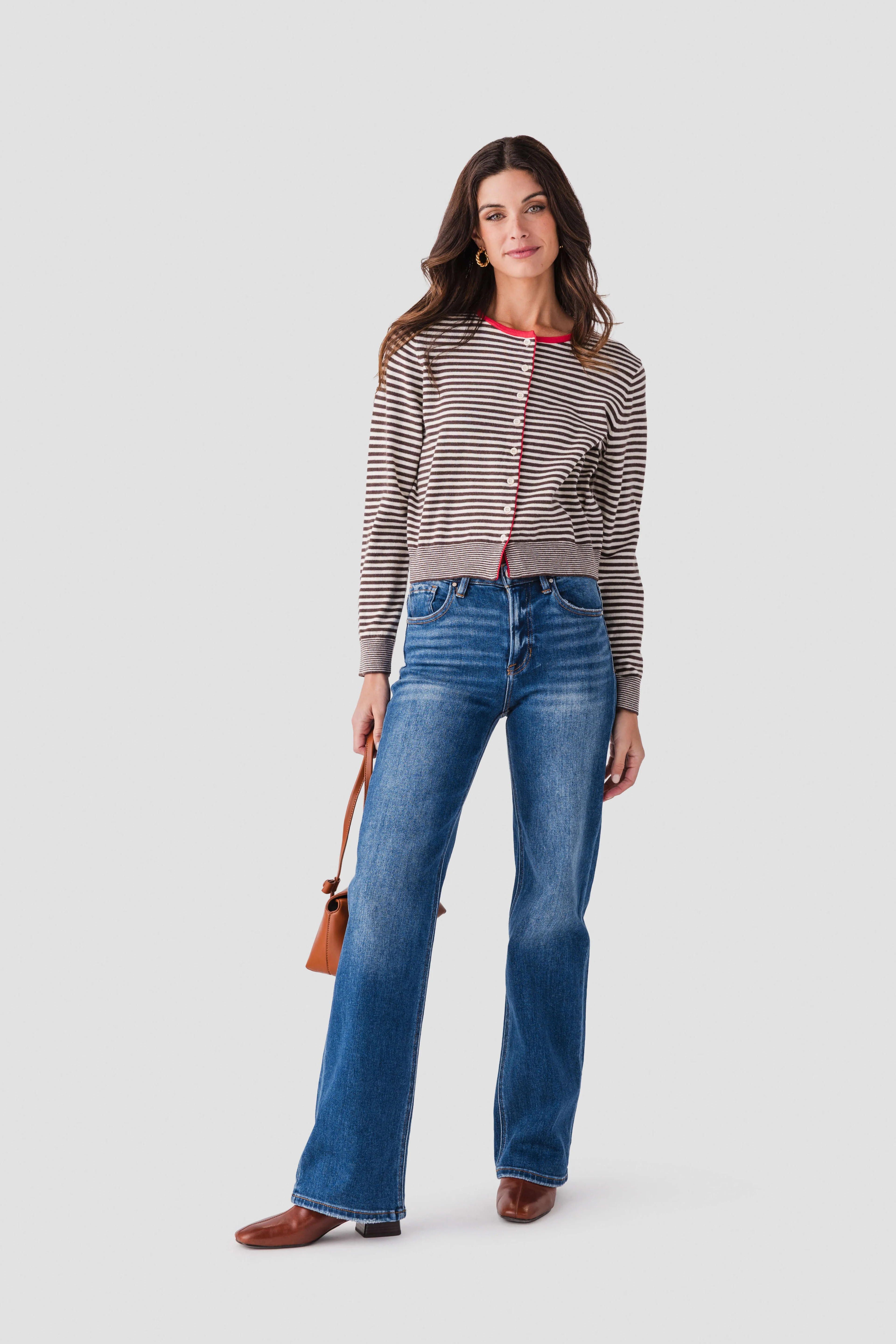 Risen Mila High Rise Full Length Straight Leg Jeans | Social Threads