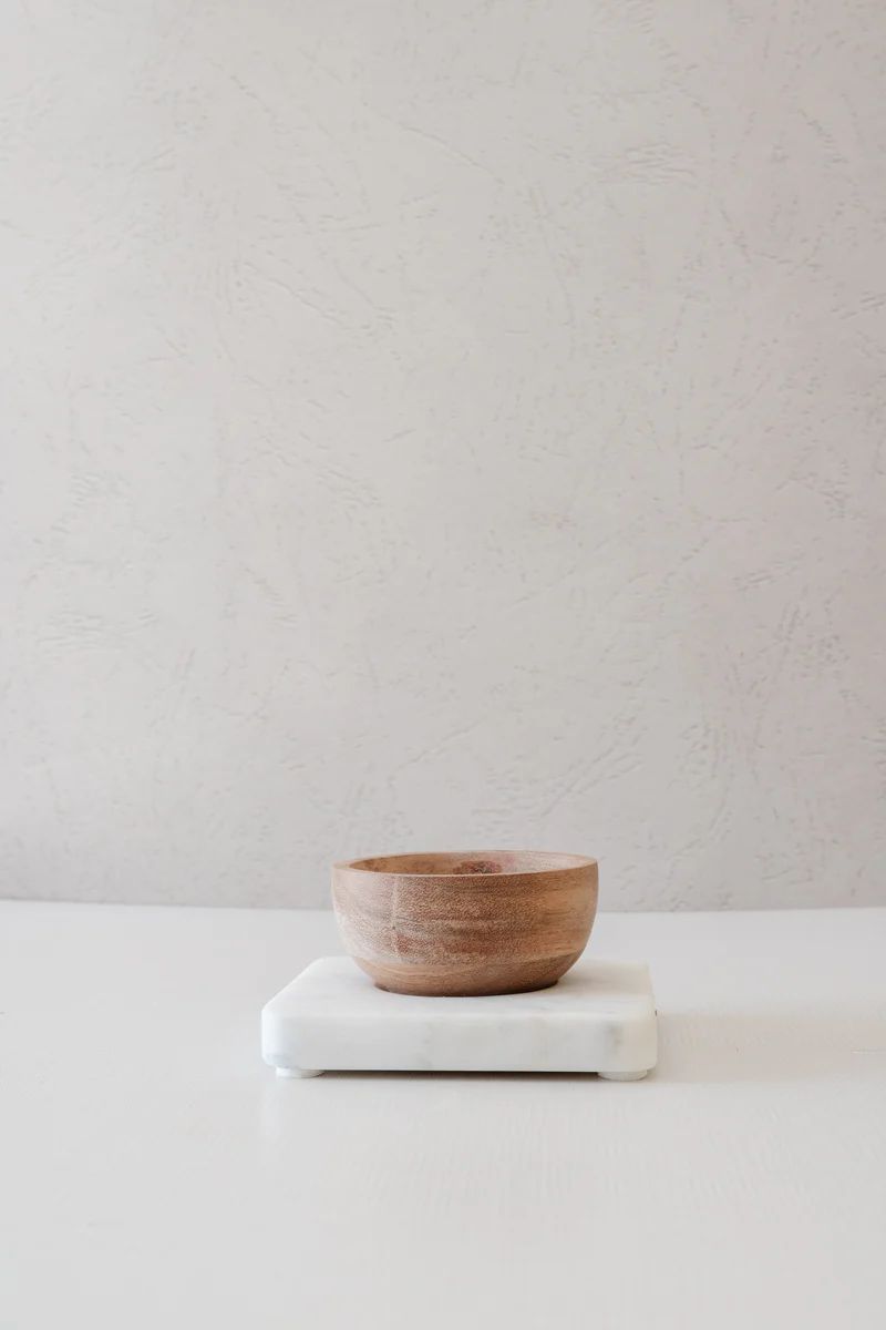 Wood Bowl and White Marble Tray | APIARY by The Busy Bee