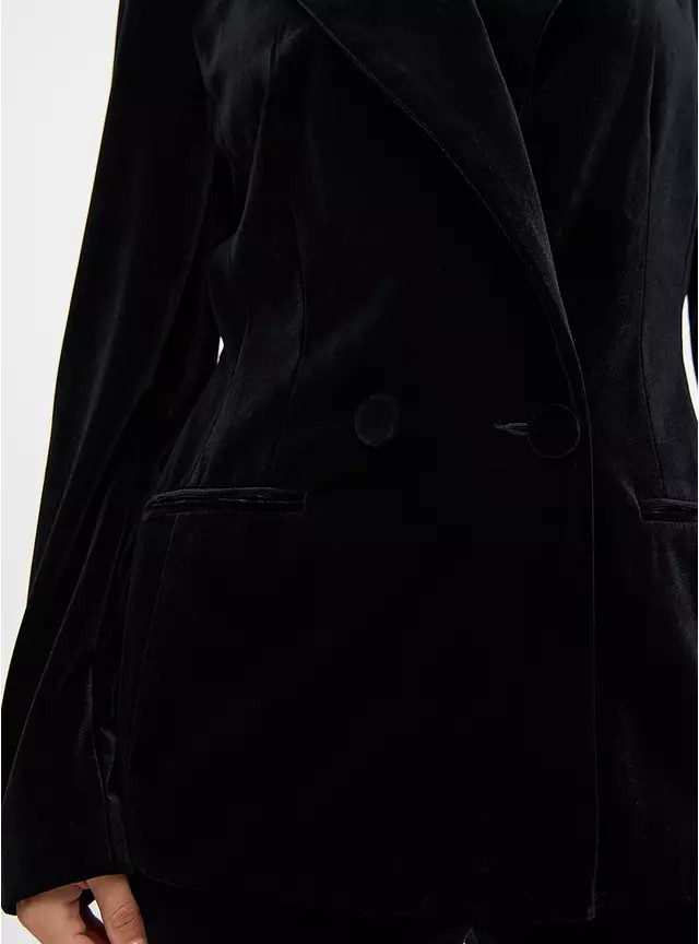 Buy Navy Velvet Hourglass Blazer  10 | Blazers | Tu | Tu Clothing