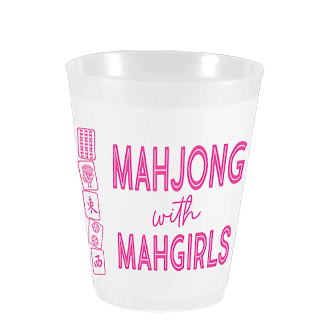 Mahjong Cups - Mahjong With Mah Girls - 10 Pack 16oz Frost Flex Plastic Cups - Reusable - Game Ni... | Etsy (US)