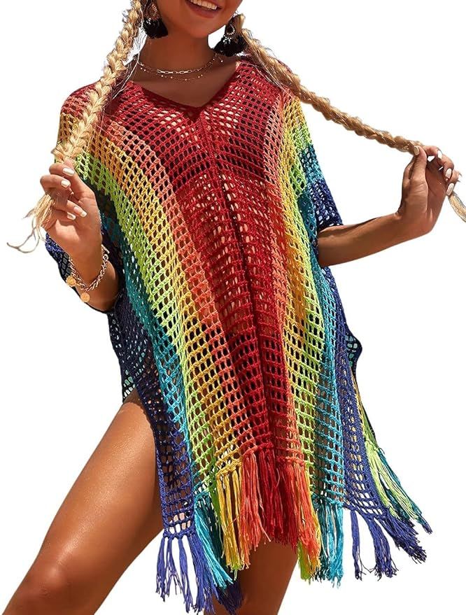 Bsubseach Beach Crochet Dress Bathing Suit Cover Ups Sexy Coverup for Swimwear Women Summer Outfi... | Amazon (US)