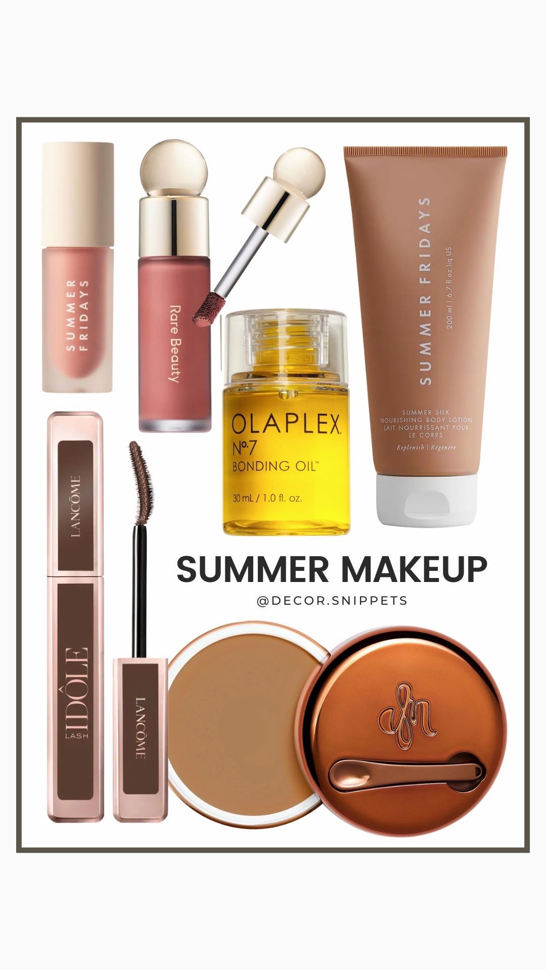 Glow up for summer with these editor-approved picks! 🌺 Rare Beauty for sunkissed blush, Olaplex Bonding Oil for silky hair, and N7’s must-haves for a flawless base. Plus, a touch of Lancôme luxury—because you deserve it! Shop now #SummerGlow #BeautyFaves