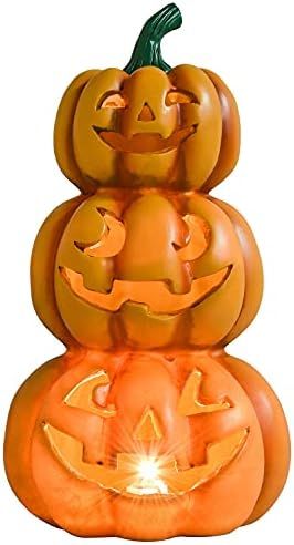 Lvydec Halloween Pumpkin Lights Decorations, Pre-Lit Jack-o-Lantern Halloween Pumpkins Figurine w... | Amazon (US)