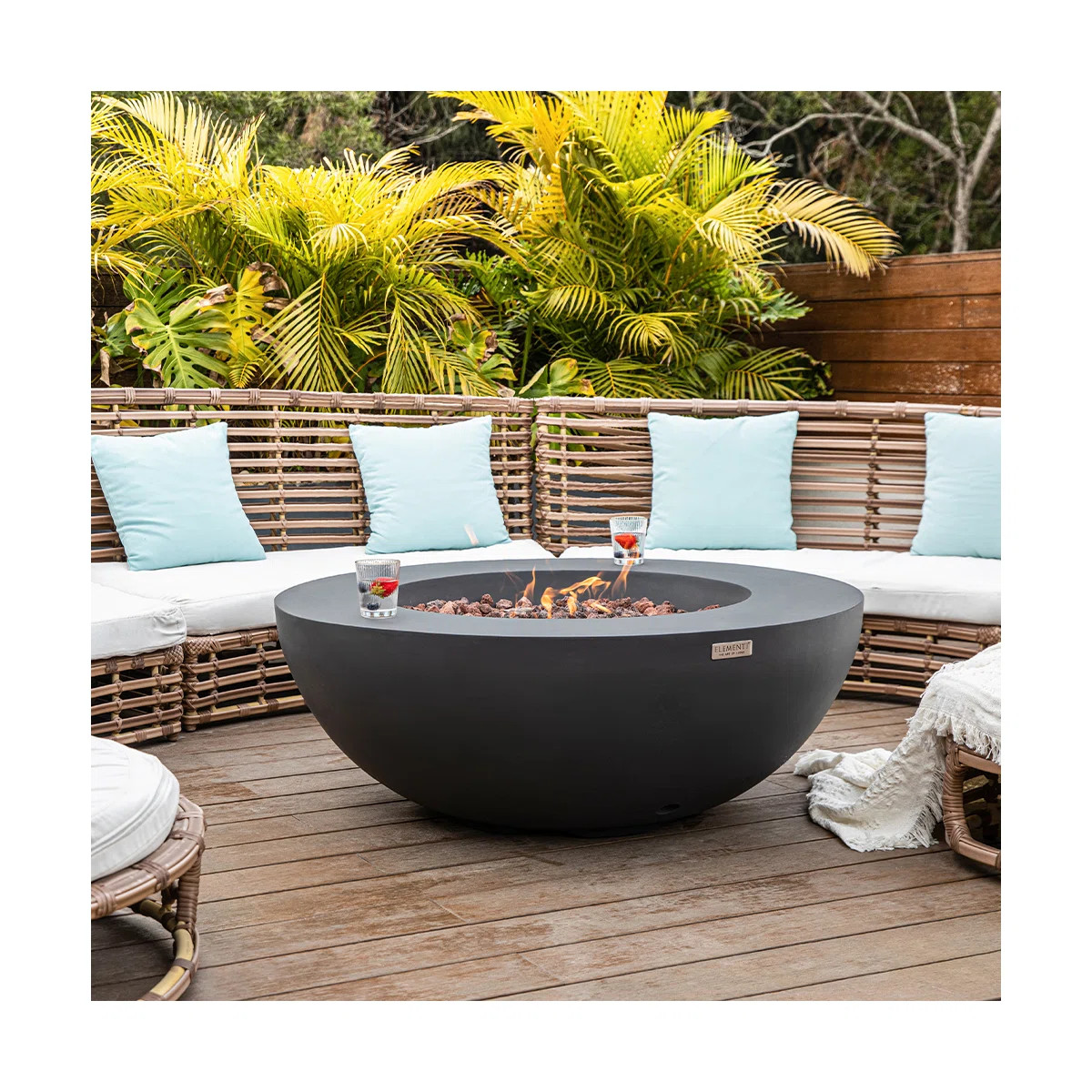Humbert Bowl / Roca Outdoor Concrete Fire Pit 45,000 BTU - Includes Lava Rocks & PVC Cover | Wayfair North America