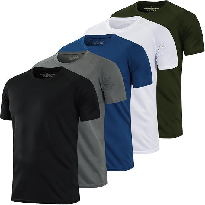 1/5 Pack Running Shirts Men Sport Tops Dry Fit Gym Wicking Athletic T Shirts Breathable Cool Work... | Amazon (US)