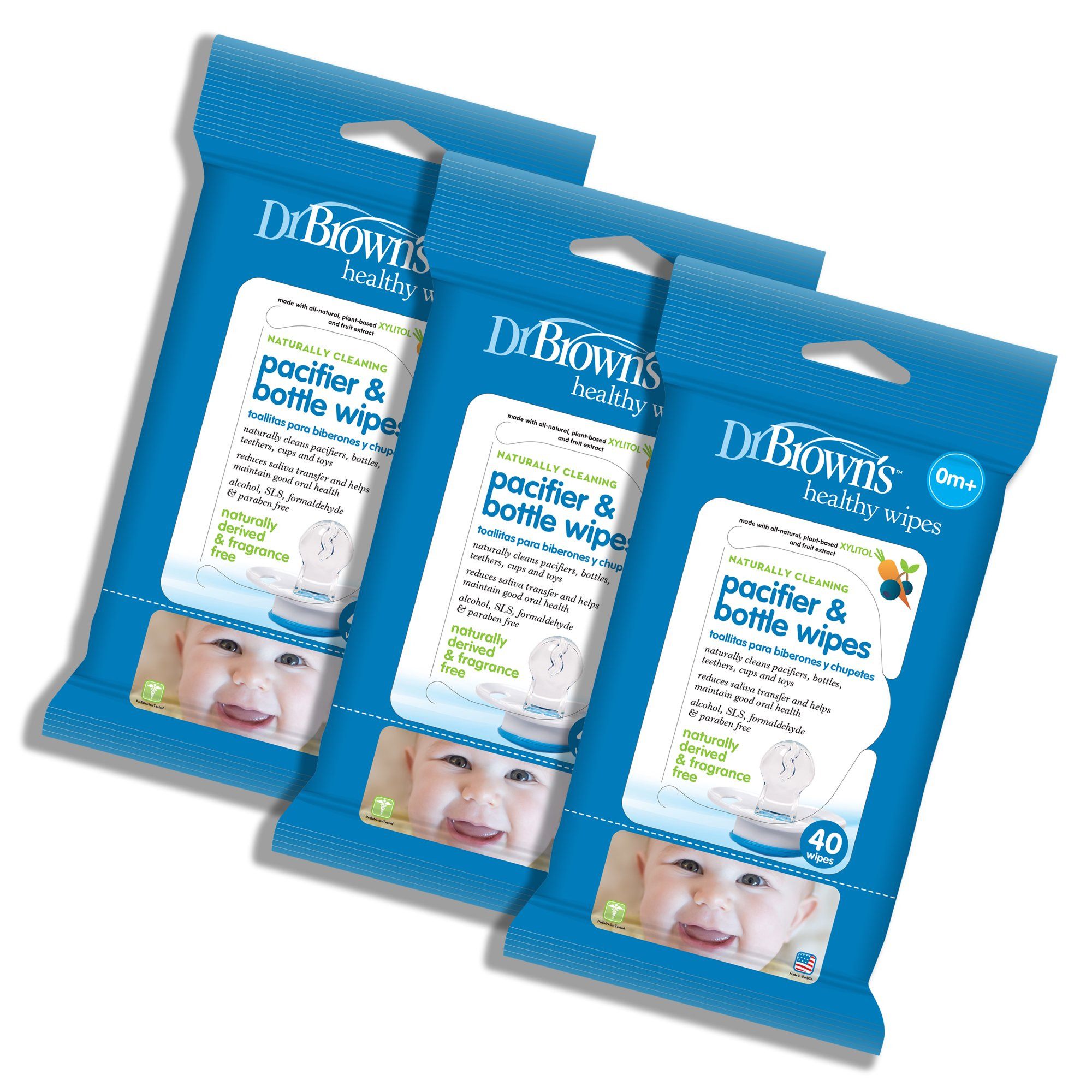 Dr. Brown's Pacifier and Baby Bottle Wipes, 40 Count, 3-Pack | Walmart (US)