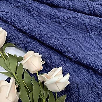 Inhand Knitted Throw Blankets for Couch and Bed, Soft Cozy Knit Blanket with Tassel, Navy Blue Li... | Amazon (US)