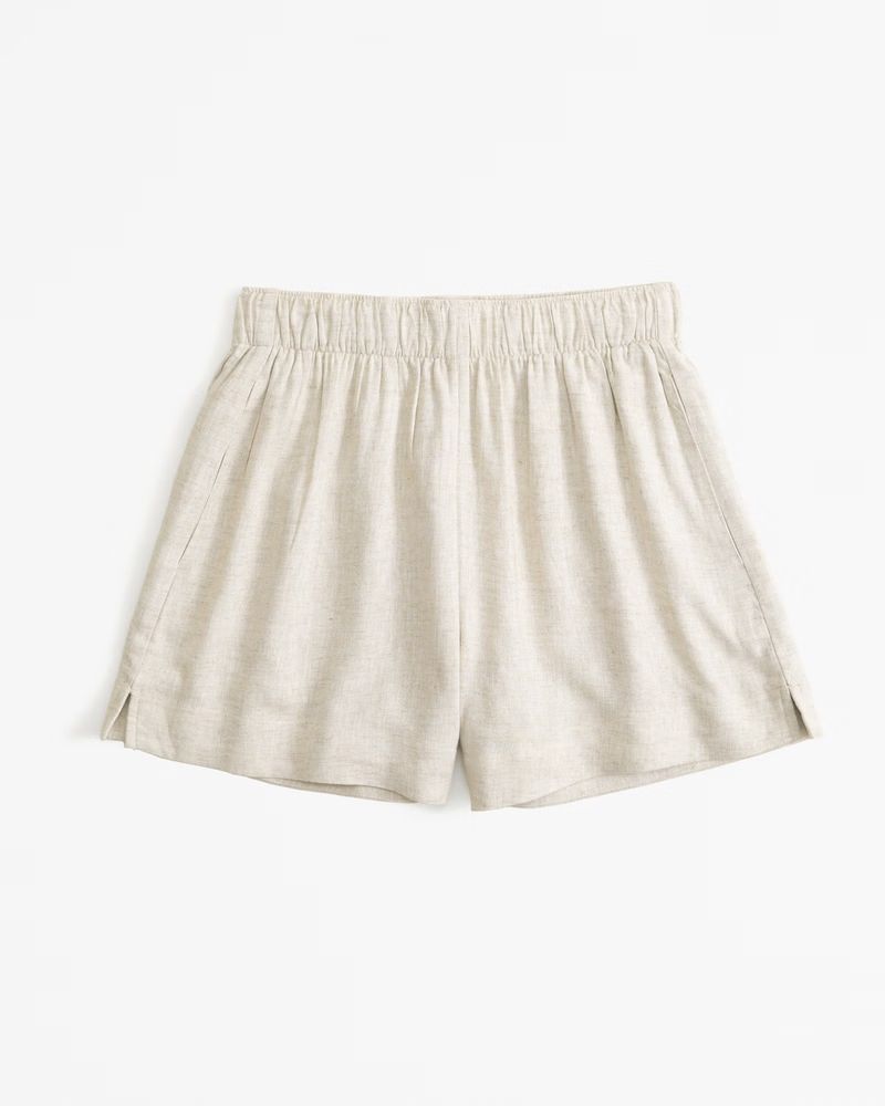 Linen-Blend Pull-On Short | Abercrombie & Fitch (US)