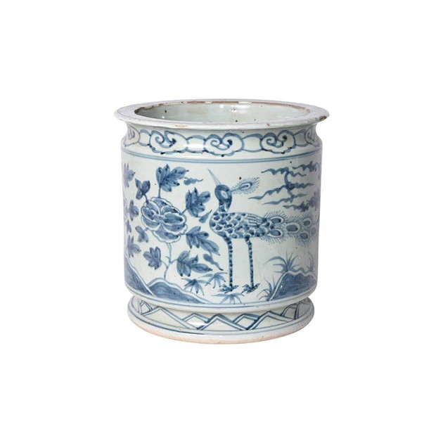 Antiqued Blue Peacock Planter | Cailini Coastal