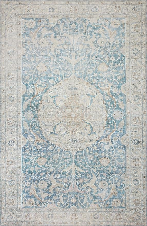 Chris Loves Julia x Loloi Jules JUL-03 Antique / Sky Oriental Area Rug 2'-0" x 5'-0" | Amazon (US)