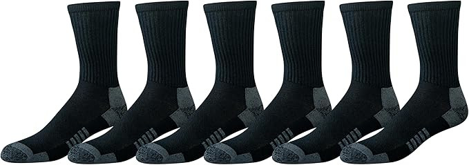 Amazon Essentials Men's Performance Cotton Cushioned Athletic Crew Socks, 6 Pairs | Amazon (US)
