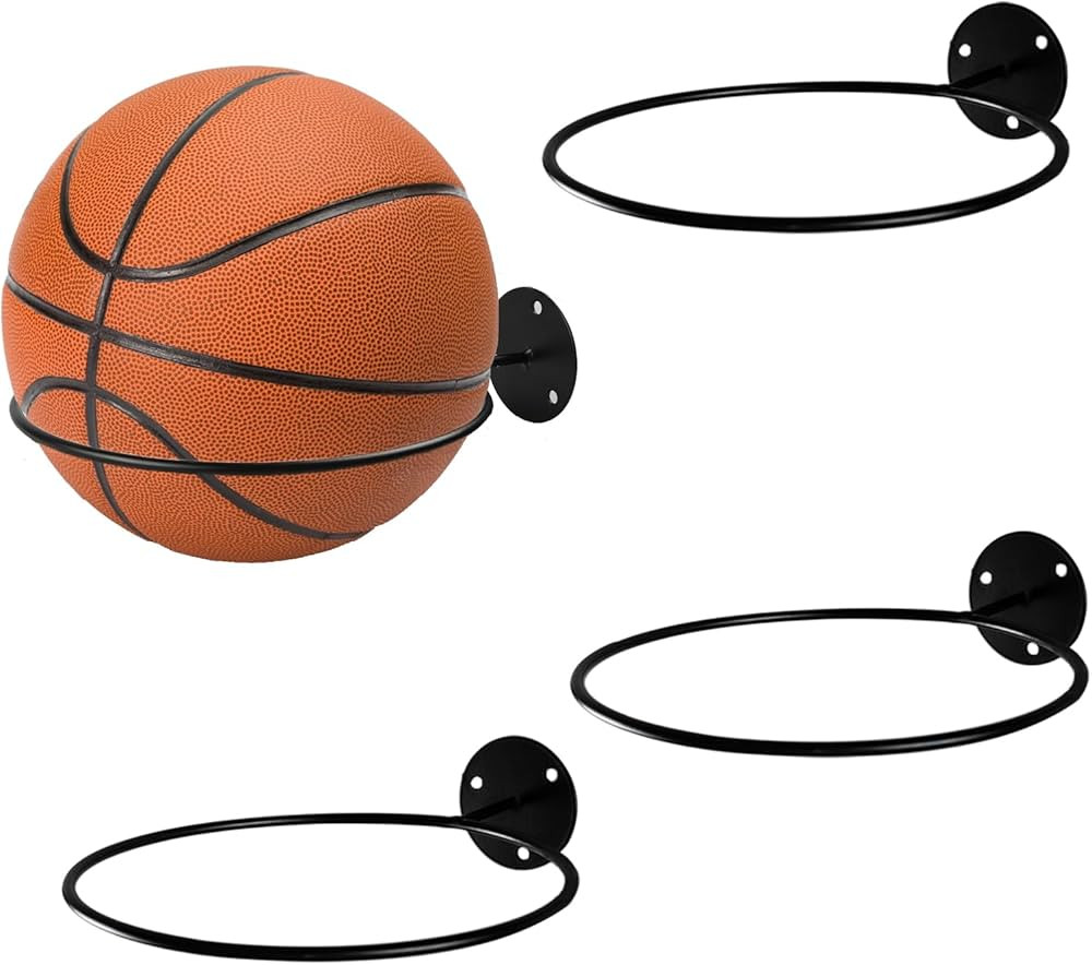 Basketball Holder Wall Mount, Ball Holder Wall Mount, Universal Metal Ball Holder for Basketball ... | Amazon (US)