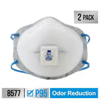 3M 8577 P95 Paint Odor Disposable Respirator Mask with Cool Flow Valve (2-Pack) 8577P2-DC-PS - Th... | The Home Depot