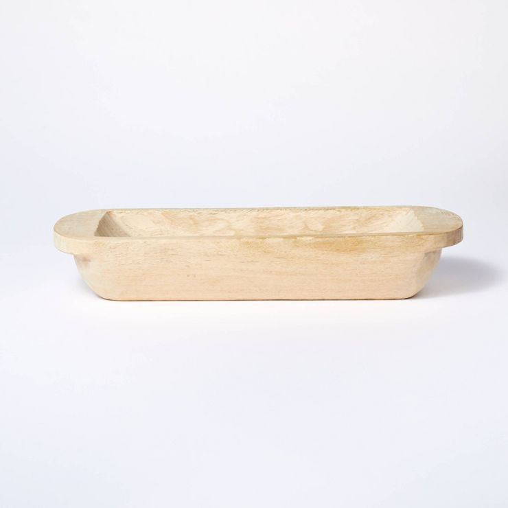 Long Wooden Bowl Brown - Threshold&#8482; designed with Studio McGee | Target