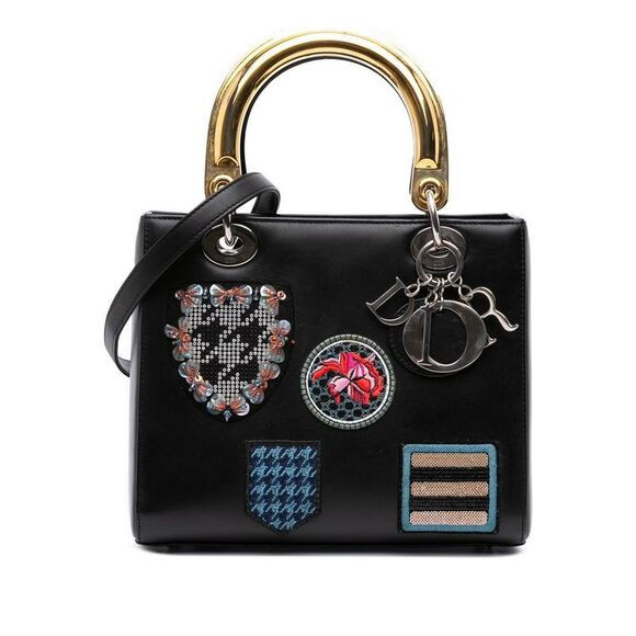 Pre Loved dior Lady Top Handle Bag Women Black Satchel | Poshmark