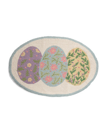 2x3 Wool Oval Eggs Pastel Hook Rug | TJ Maxx