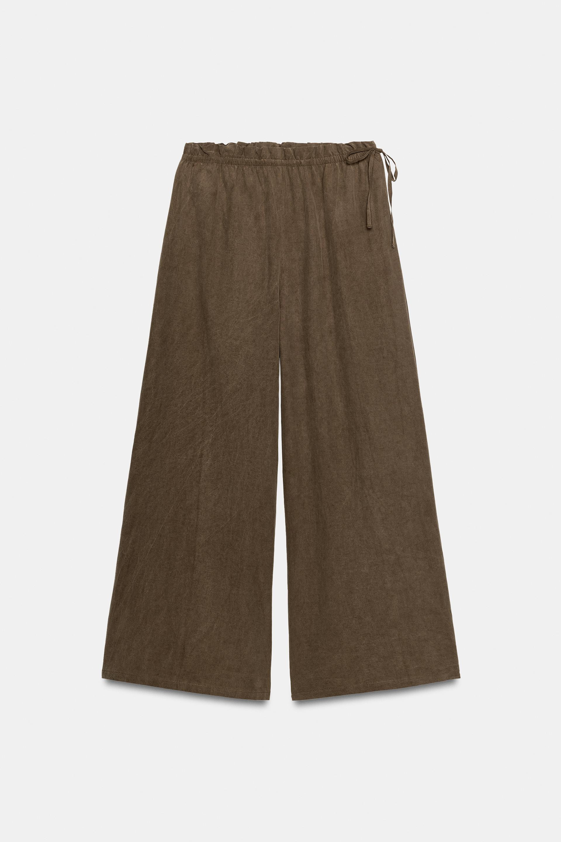 PALAZZO TROUSERS WITH TIE DETAIL | Zara UK