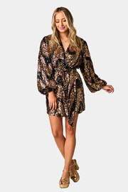 BuddyLove | Adeline Sequin Short Wrap Dress | Vegas | BuddyLove