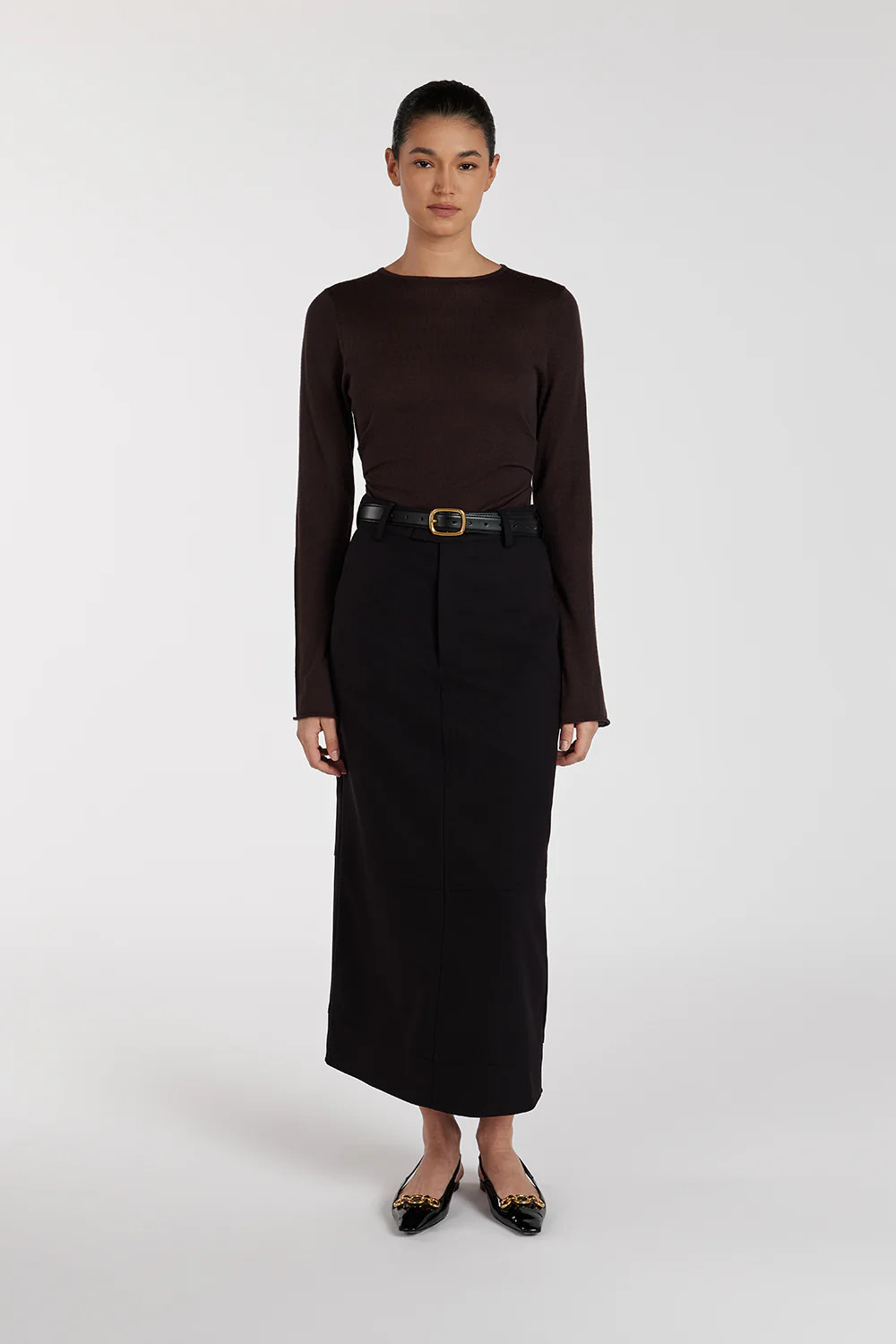 JAC BLACK MIDI SKIRT | DISSH