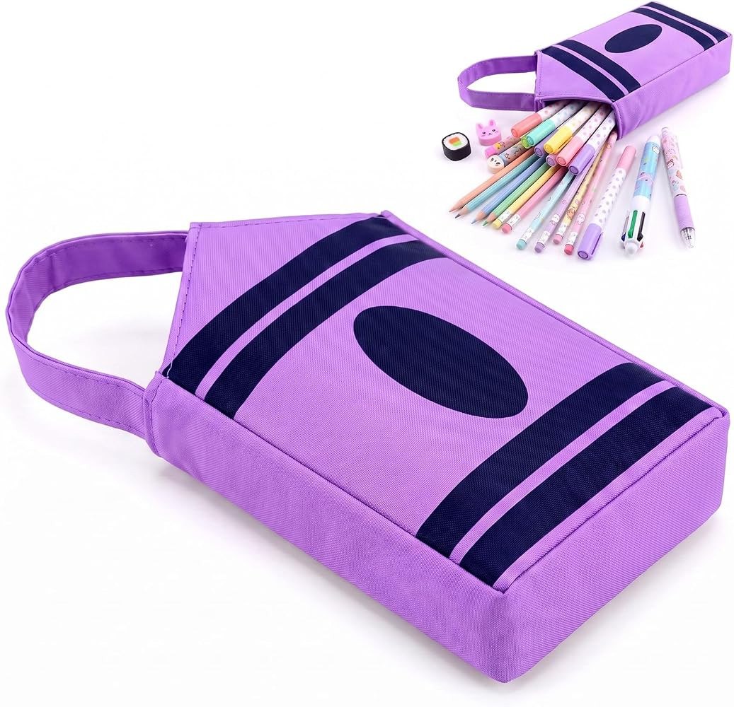 Tallew Cute Pencil Case Crayon Shaped Pencil Pouch 9.0 x 4.7 x 2.8 Inch Kawaii Crayon Shaped Pen ... | Amazon (US)