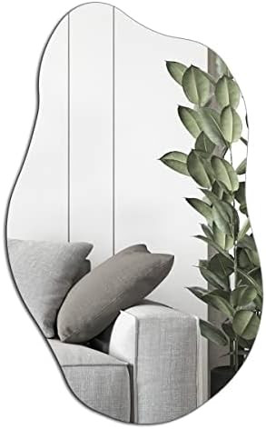 WOODWORTH Irregular Mirror Wall Decor 19.7 x 33.5 Inch ,Frameless Vanity Mirrors for Living Room ... | Amazon (US)