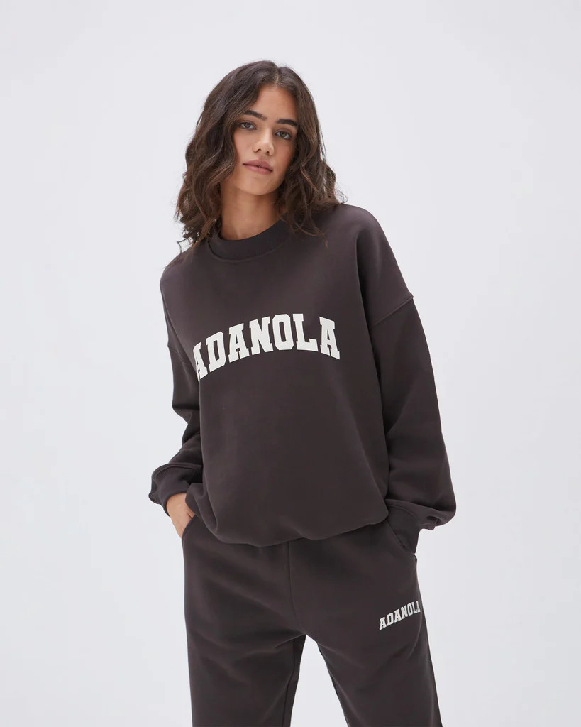 Varsity Oversized Sweatshirt - Coffee Bean | Adanola UK
