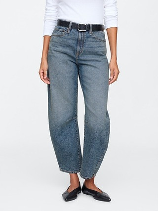 High Rise Barrel Jeans | Gap Factory
