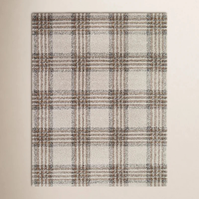 Kage Monte Brown/Gray/Black Classic Plaid Area Rug | Birch Lane