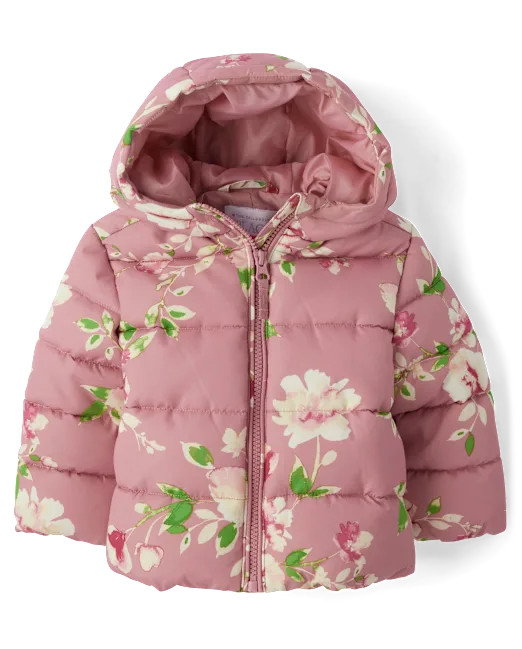 Toddler Girls Long Sleeve Print Puffer Jacket - MISTY MAUVE | The Children's Place | The Children's Place