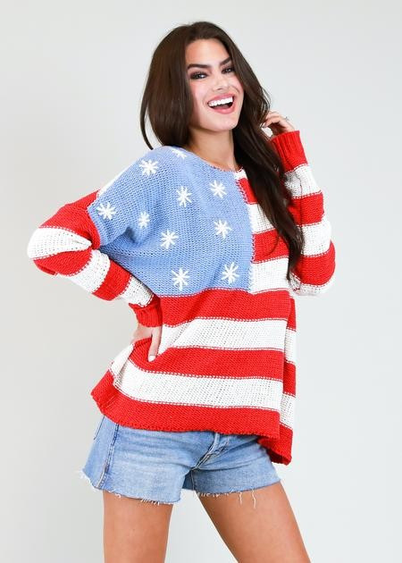BETSY FLAG CHENILLE SWEATER | Judith March