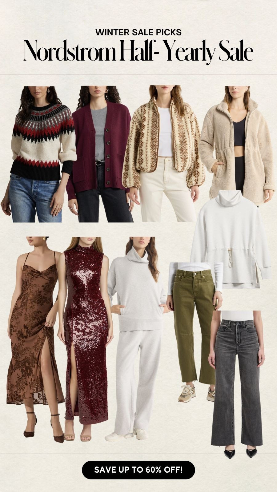 Nordstrom half yearly sale
Save up to 60% off on loungewear sets, New Year’s Eve dresses, fair isle sweaters and casual jackets 
After Christmas sales 



#LTKFindsUnder100 #LTKSaleAlert #LTKSeasonal