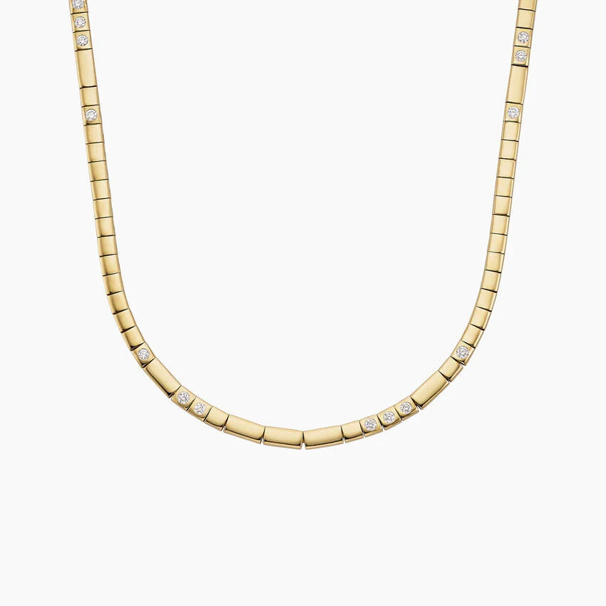 Petite Love Decoded Personalized Diamond Necklace in 14K Yellow Gold | Brilliant Earth