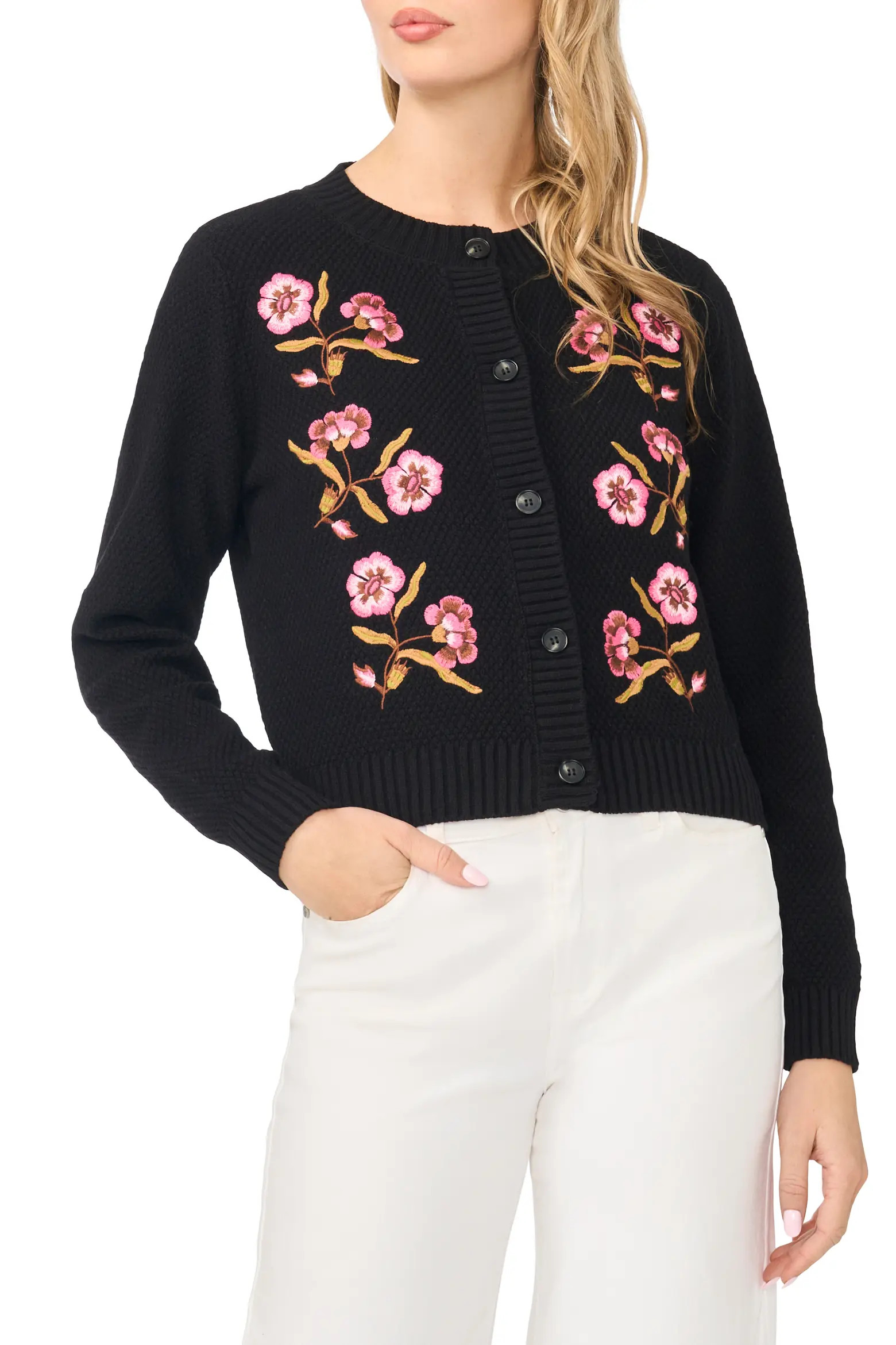 Embroidered Cotton Blend Cardigan (Women) | Nordstrom | Nordstrom