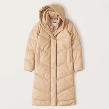 Vegan Leather Ultra Long Puffer | Abercrombie & Fitch (US)