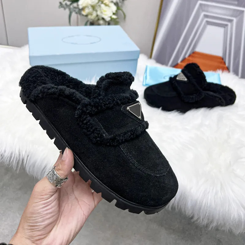 Designer Woman Slippers Fashion Luxury Warm Memory Foam Suede Plush Shearling Lined Slip on Indoo... | DHGate