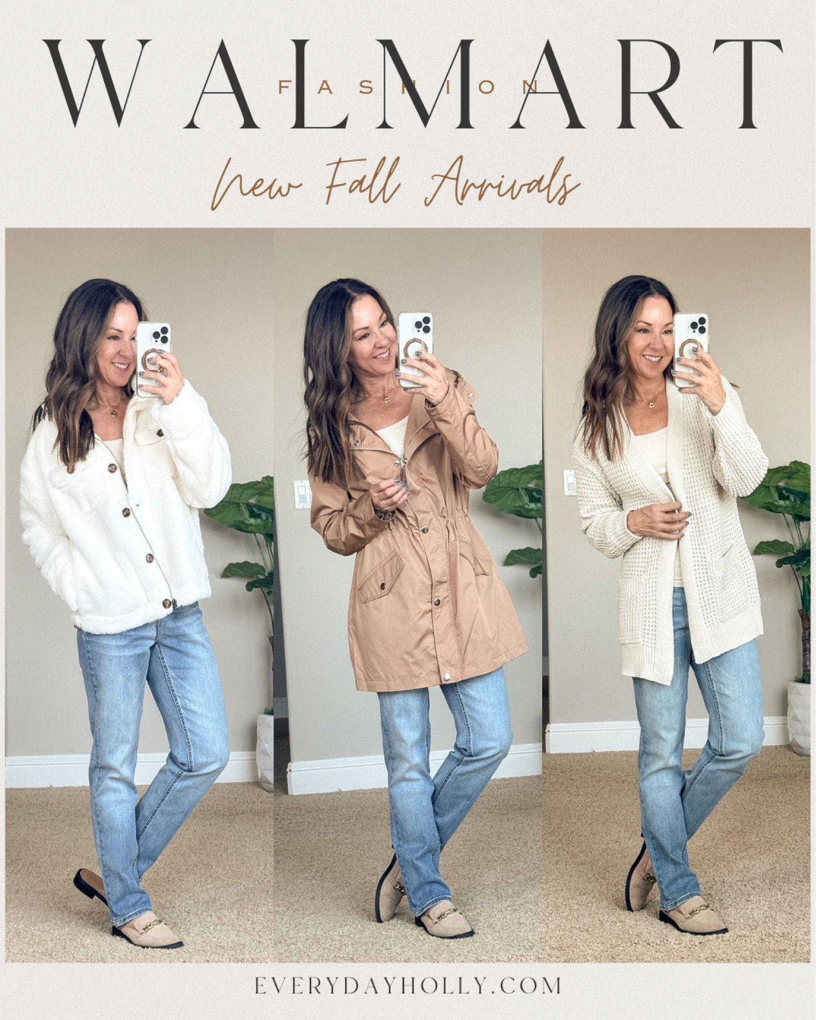 New fall arrivals from Walmart | lightweight anorak jacket XS l faux for trucker style jacket XS l Chenille cardigan XS | light wash, midrise, straight leg jeans 29 inches great for petites size 2 | ribbed cami Smalll
