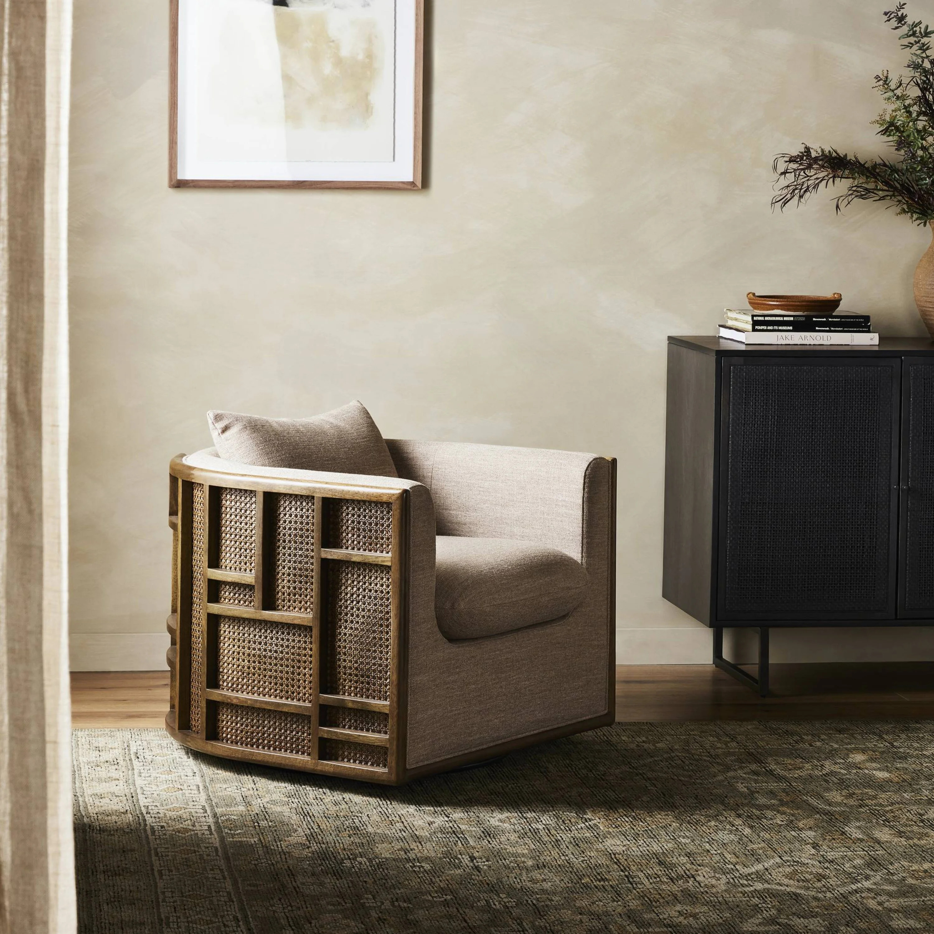 Bracewell Upholstered Swivel Armchair | Wayfair North America