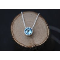 Blue Topaz Pendant, Gemstone Necklace in Silver, Gift For Her | Etsy (US)