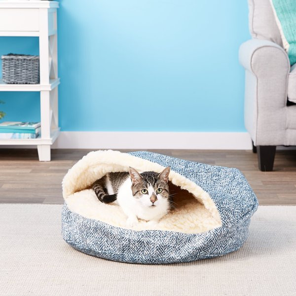 SNOOZER PET PRODUCTS Orthopedic Microsuede Cozy Cave Dog & Cat Bed, Palmer Indigo, Small - Chewy.... | Chewy