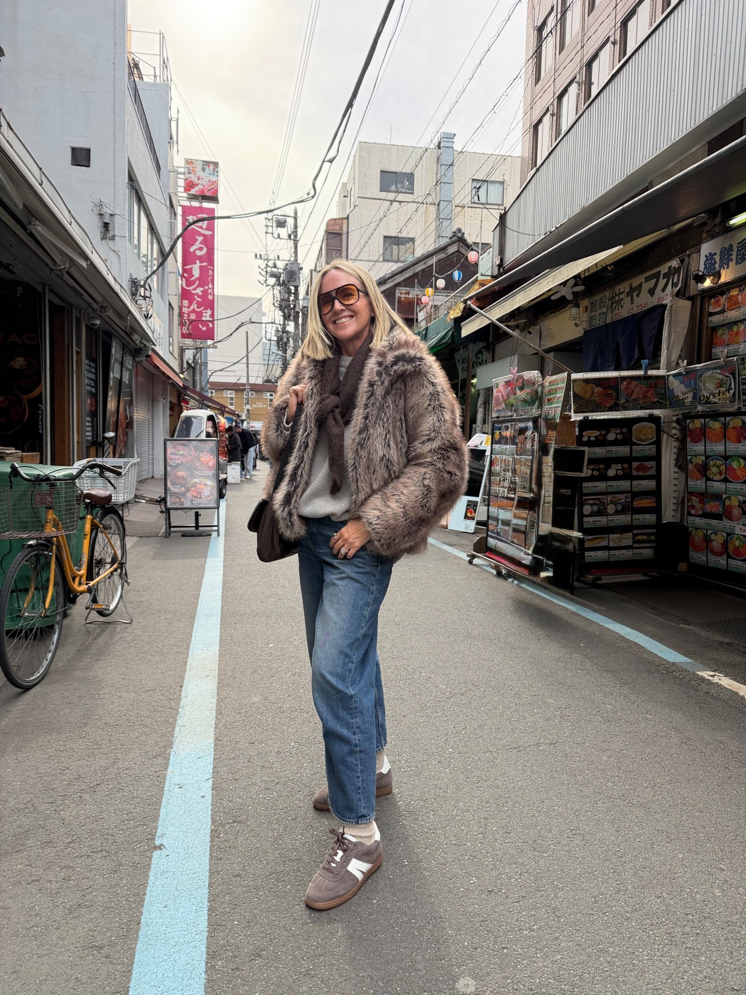 Yes my faux fur is the main character of this trip! I bought from UK brand Mint Velvet in January but it’s sold out.

Sneakers: FRANKIE4 Levi (did 17K steps no problems)
Scarf: ASOS but no longer available 
Bag: Zoomlite (DM me for a discount code)

#LTKtravel #LTKover50style #LTKaustralia