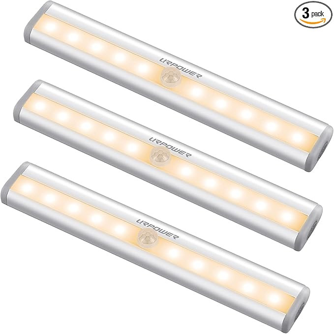 URPOWER Motion Sensor Light Indoor, 10 LED Motion Sensor Closet Lights Battery Operated Magnetic ... | Amazon (US)