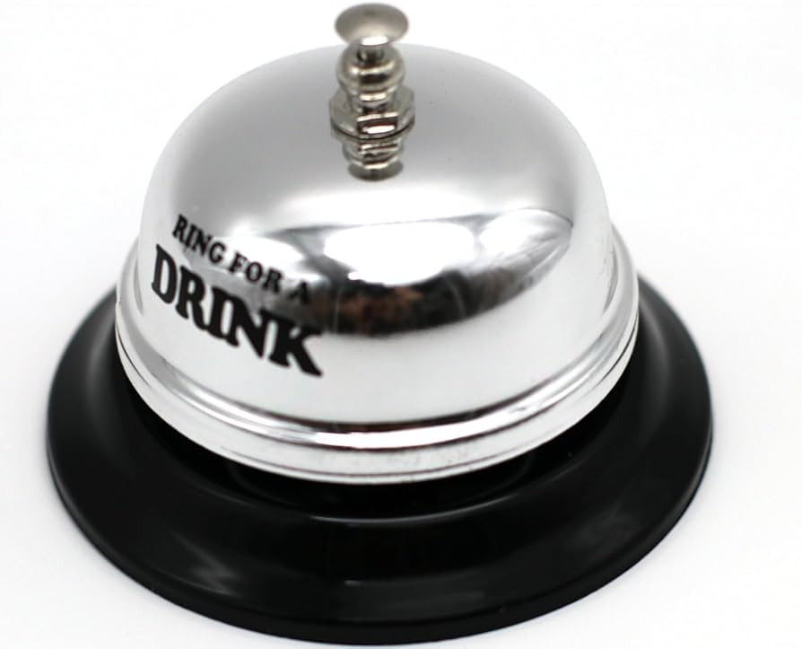 Desk Call Bell Ring for Service Great Fun Creative Novelty Gag Party Gift (Ring for a Drink) | Amazon (US)